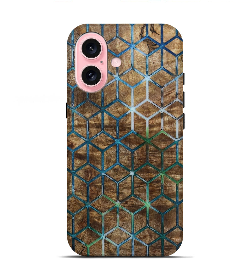 iPhone 16 Wood Live Edge Phone Case - Berry (Pattern, 797854)