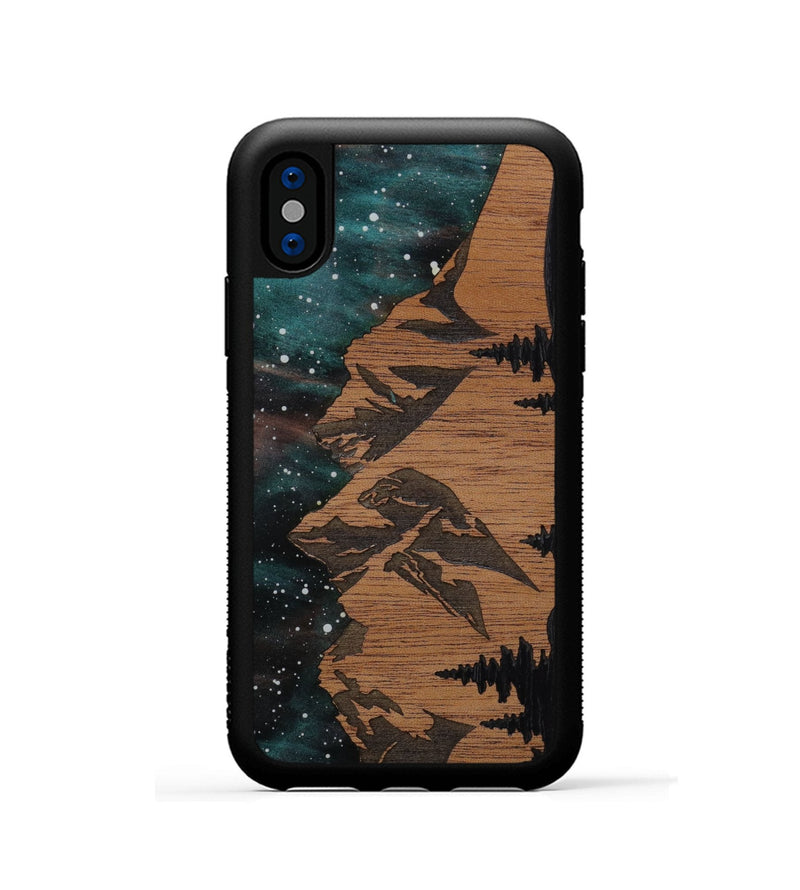 iPhone Xs Wood Phone Case - Tetons (Terrain)