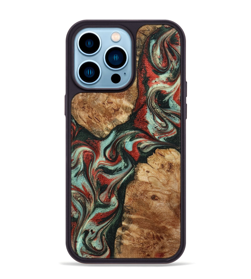 iPhone 14 Pro Max Wood Phone Case - Selena (Green, 798101)