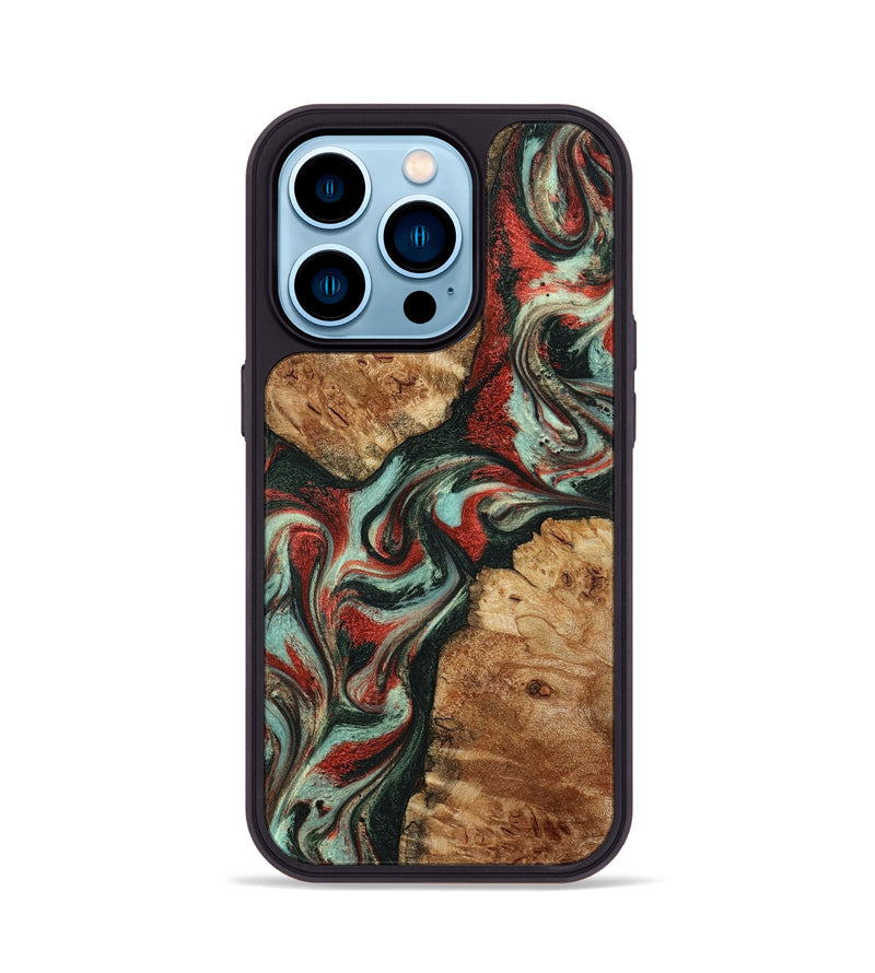 iPhone 14 Pro Wood Phone Case - Selena (Green, 798101)