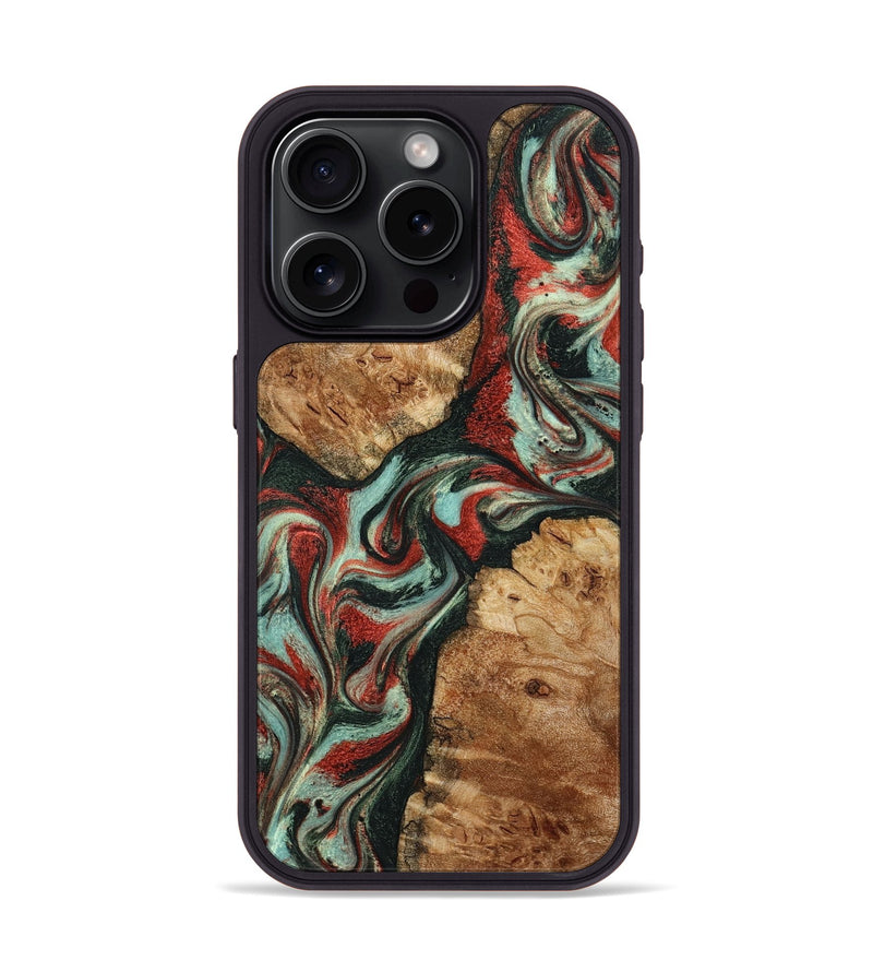 iPhone 15 Pro Wood Phone Case - Selena (Green, 798101)