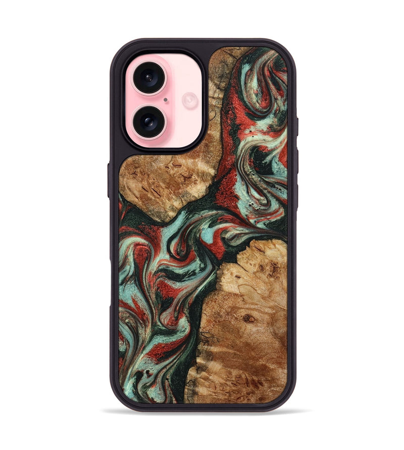 iPhone 16 Wood Phone Case - Selena (Green, 798101)