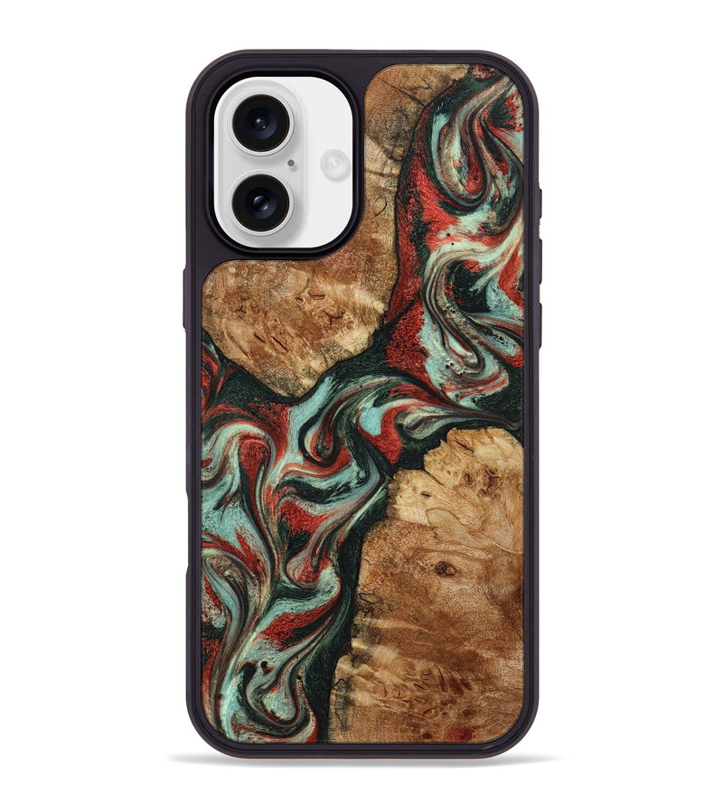 iPhone 16 Plus Wood Phone Case - Selena (Green, 798101)
