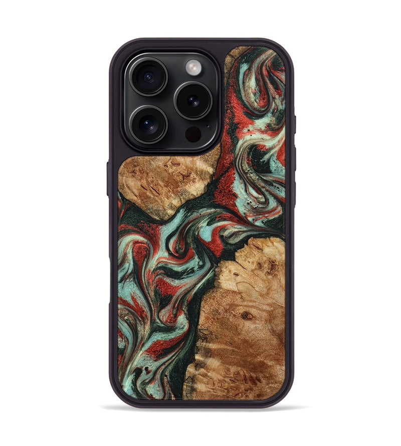 iPhone 16 Pro Wood Phone Case - Selena (Green, 798101)