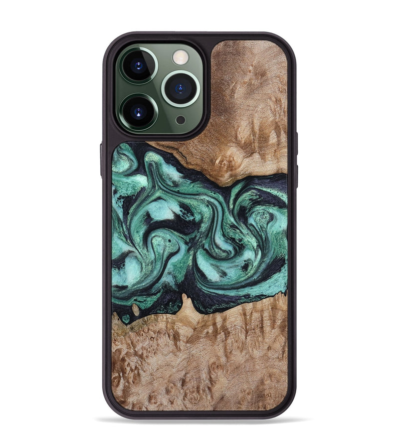 iPhone 13 Pro Max Wood Phone Case - Major (Green, 798102)