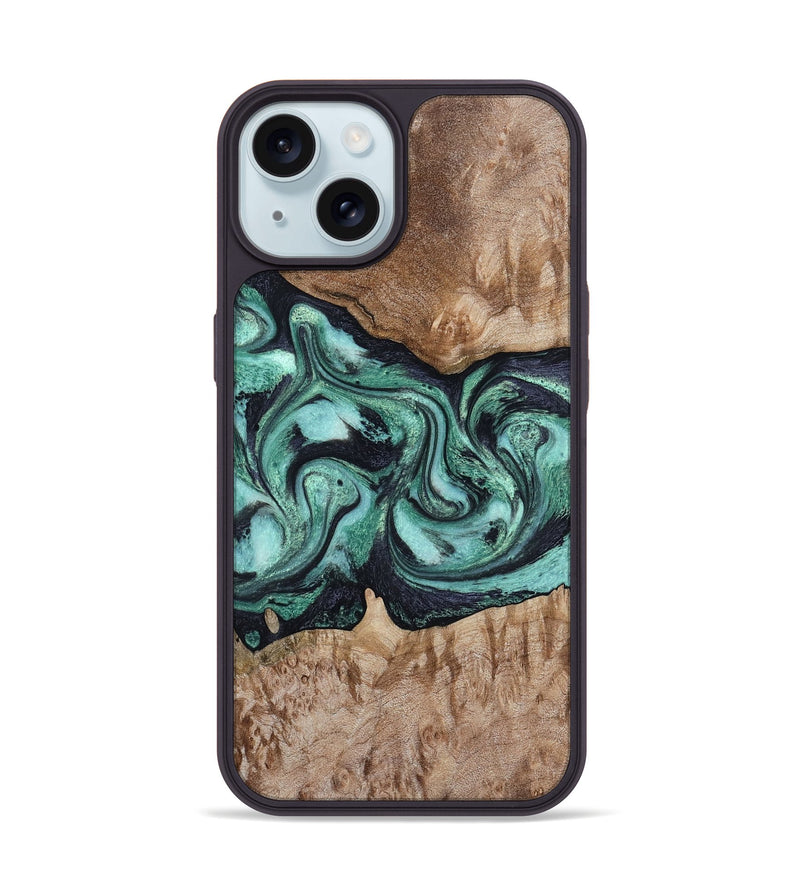 iPhone 15 Wood Phone Case - Major (Green, 798102)