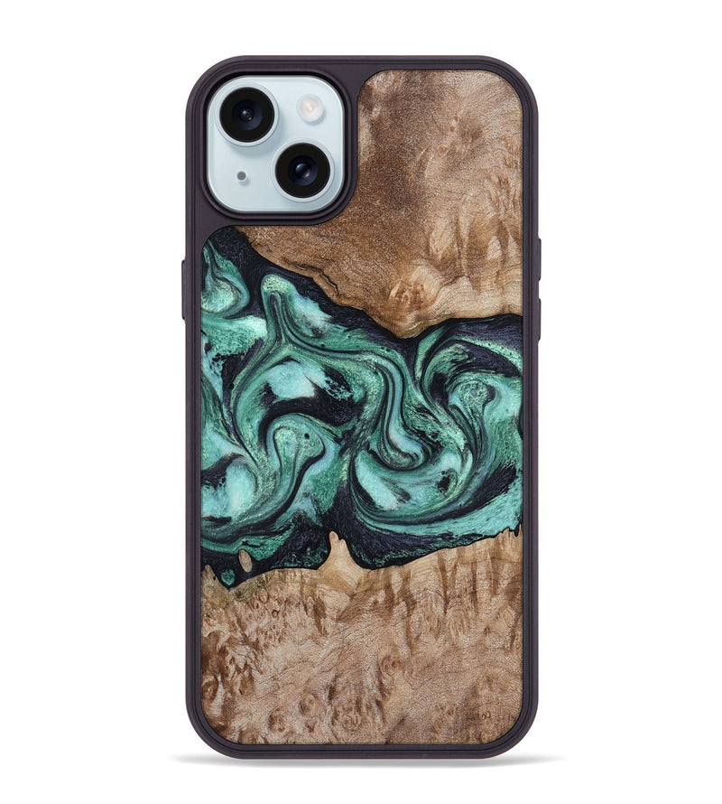 iPhone 15 Plus Wood Phone Case - Major (Green, 798102)