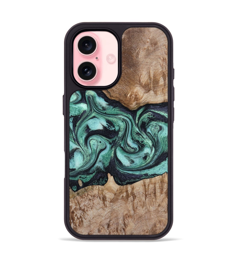 iPhone 16 Wood Phone Case - Major (Green, 798102)