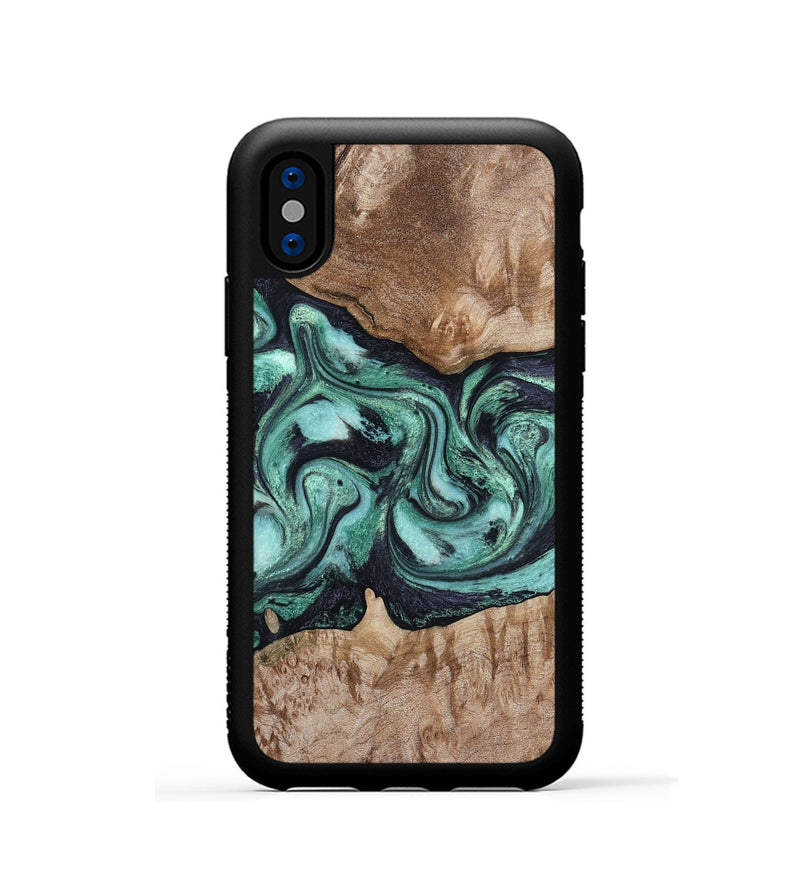 iPhone Xs Wood Phone Case - Major (Green, 798102)