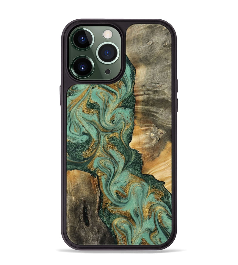 iPhone 13 Pro Max Wood Phone Case - Donie (Green, 798103)