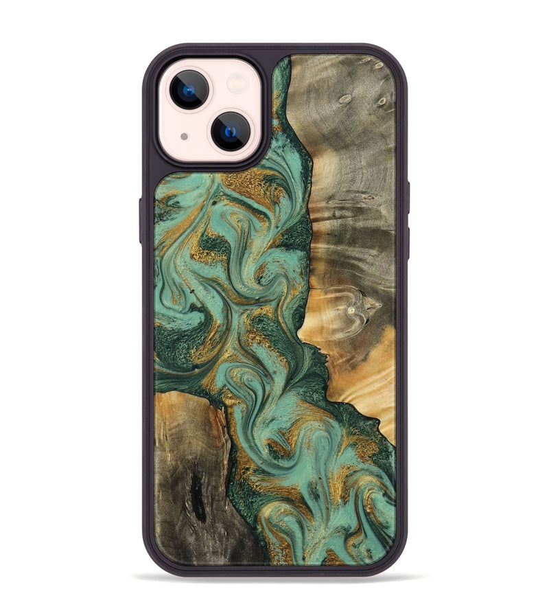 iPhone 14 Plus Wood Phone Case - Donie (Green, 798103)