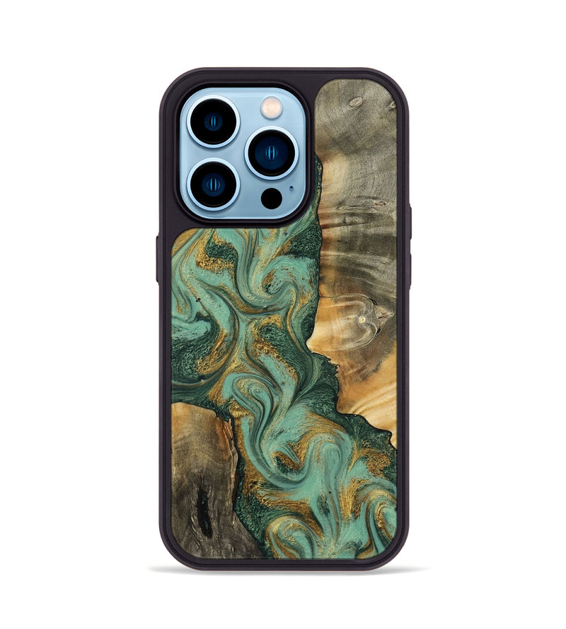 iPhone 14 Pro Wood Phone Case - Donie (Green, 798103)