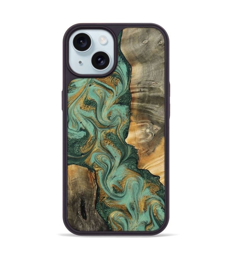 iPhone 15 Wood Phone Case - Donie (Green, 798103)
