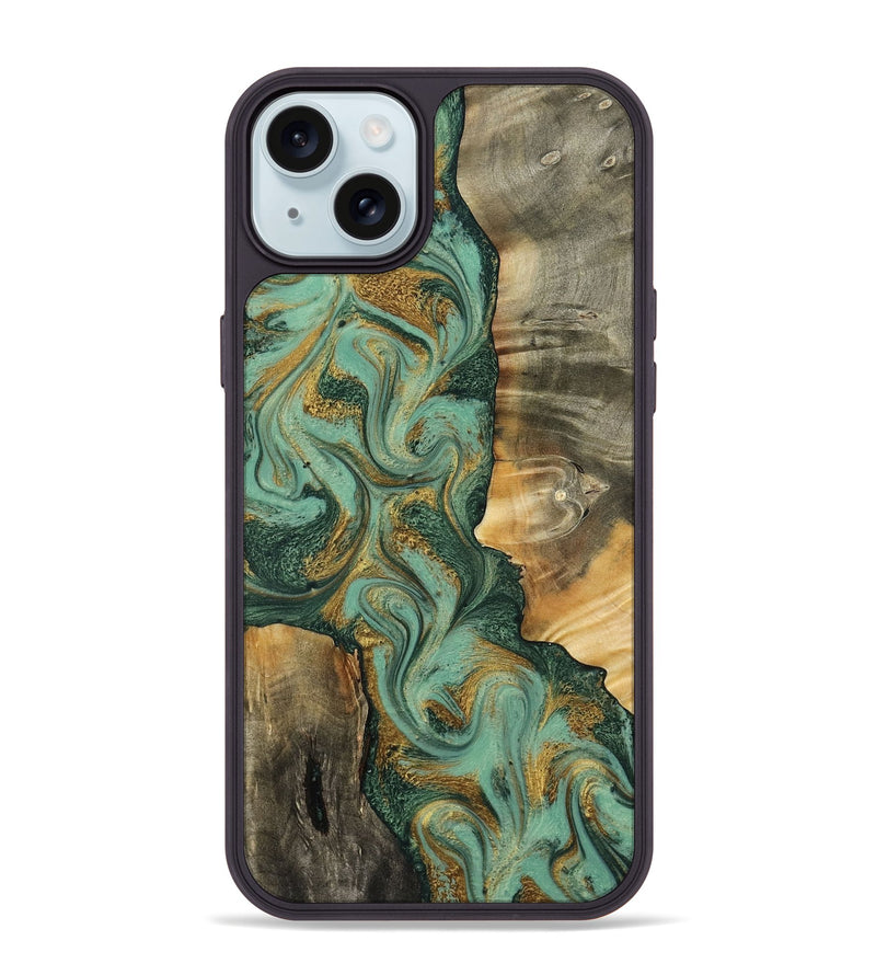 iPhone 15 Plus Wood Phone Case - Donie (Green, 798103)