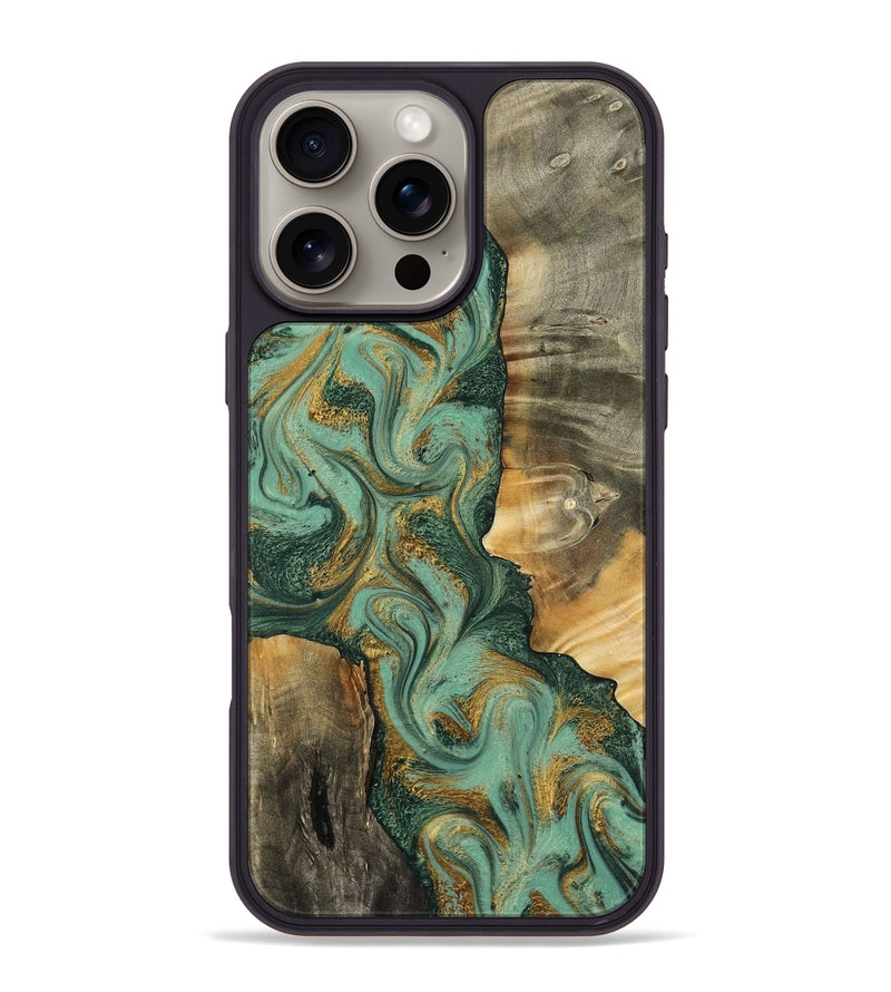 iPhone 16 Pro Max Wood Phone Case - Donie (Green, 798103)