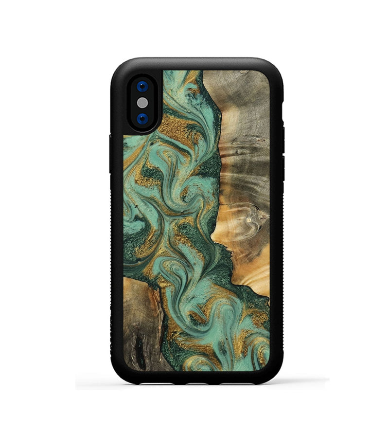 iPhone Xs Wood Phone Case - Donie (Green, 798103)