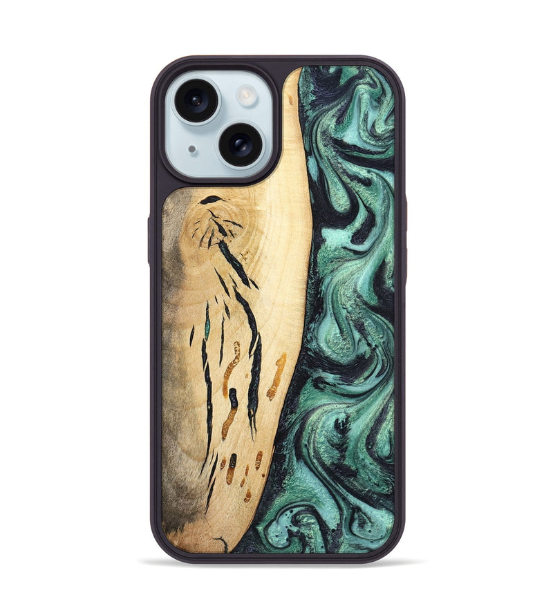 iPhone 15 Wood Phone Case - Heidi (Green, 798107)