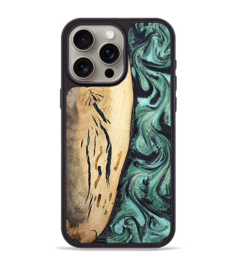 iPhone 15 Pro Max Wood Phone Case - Heidi (Green, 798107)