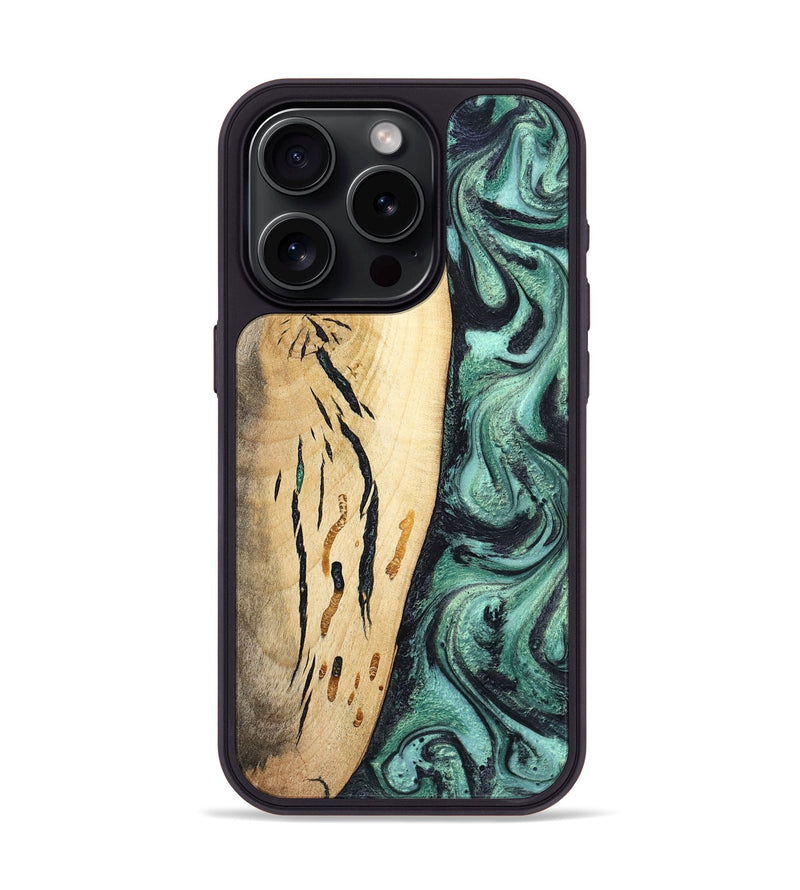 iPhone 15 Pro Wood Phone Case - Heidi (Green, 798107)