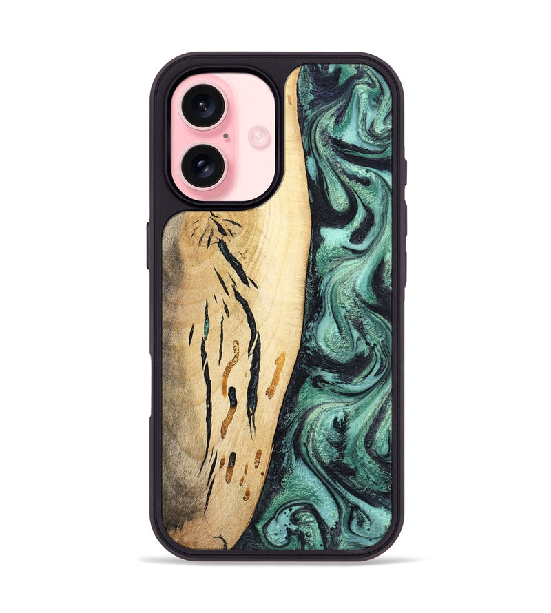 iPhone 16 Wood Phone Case - Heidi (Green, 798107)