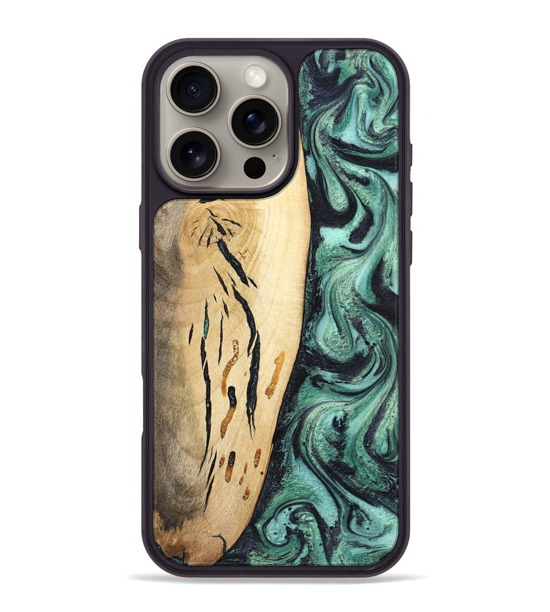 iPhone 16 Pro Max Wood Phone Case - Heidi (Green, 798107)