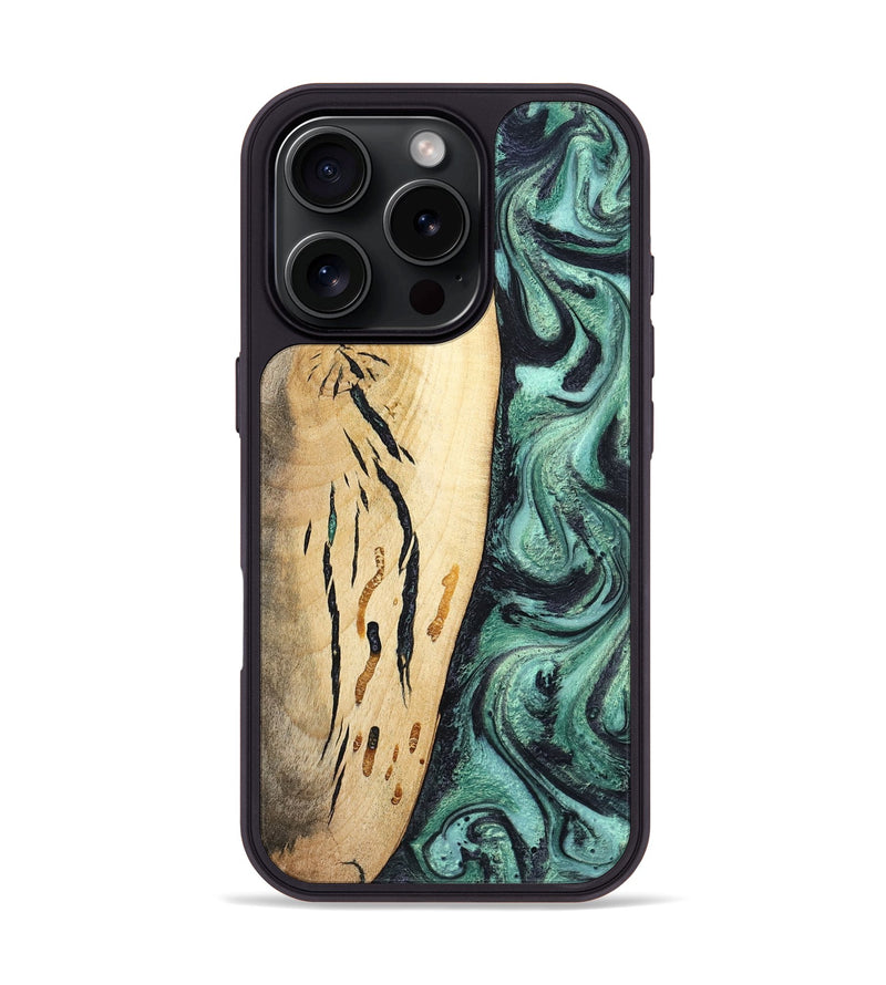 iPhone 16 Pro Wood Phone Case - Heidi (Green, 798107)
