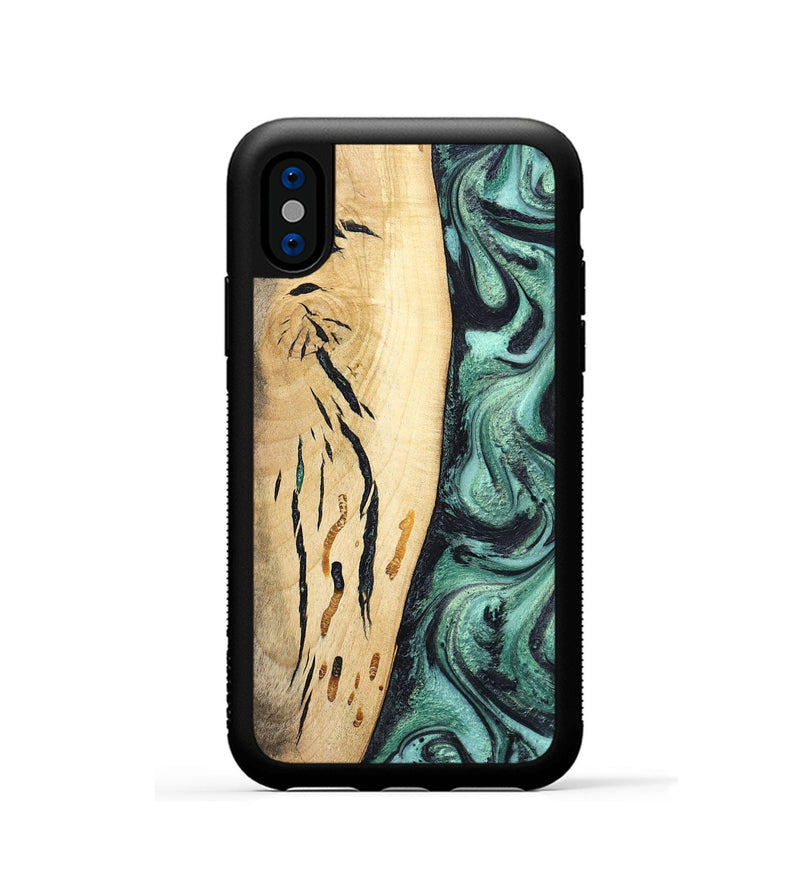 iPhone Xs Wood Phone Case - Heidi (Green, 798107)