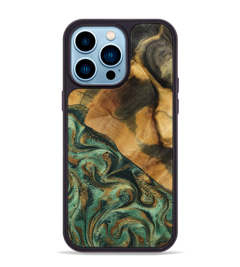iPhone 14 Pro Max Wood Phone Case - Briggs (Green, 798108)