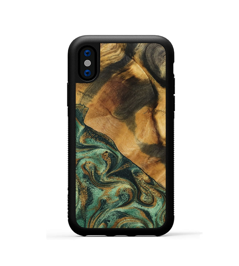iPhone Xs Wood Phone Case - Briggs (Green, 798108)
