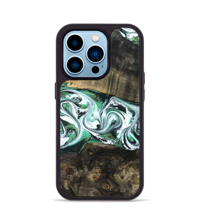 iPhone 14 Pro Wood Phone Case - Justus (Green, 798109)