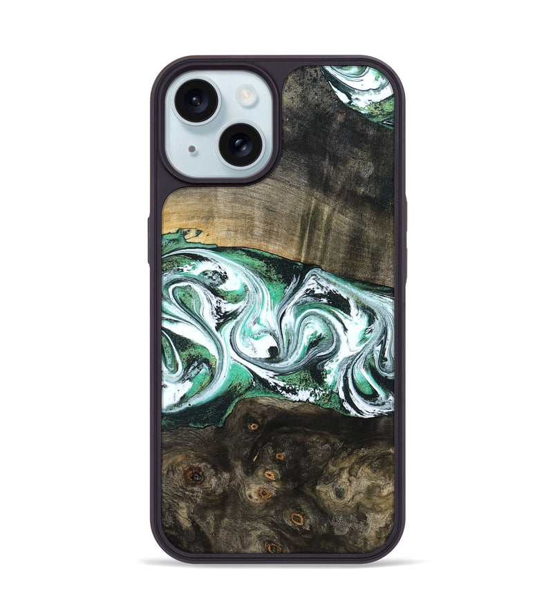iPhone 15 Wood Phone Case - Justus (Green, 798109)