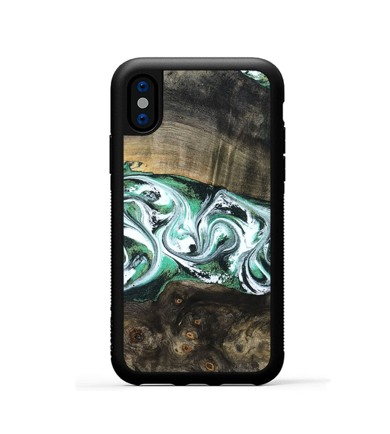 iPhone Xs Wood Phone Case - Justus (Green, 798109)