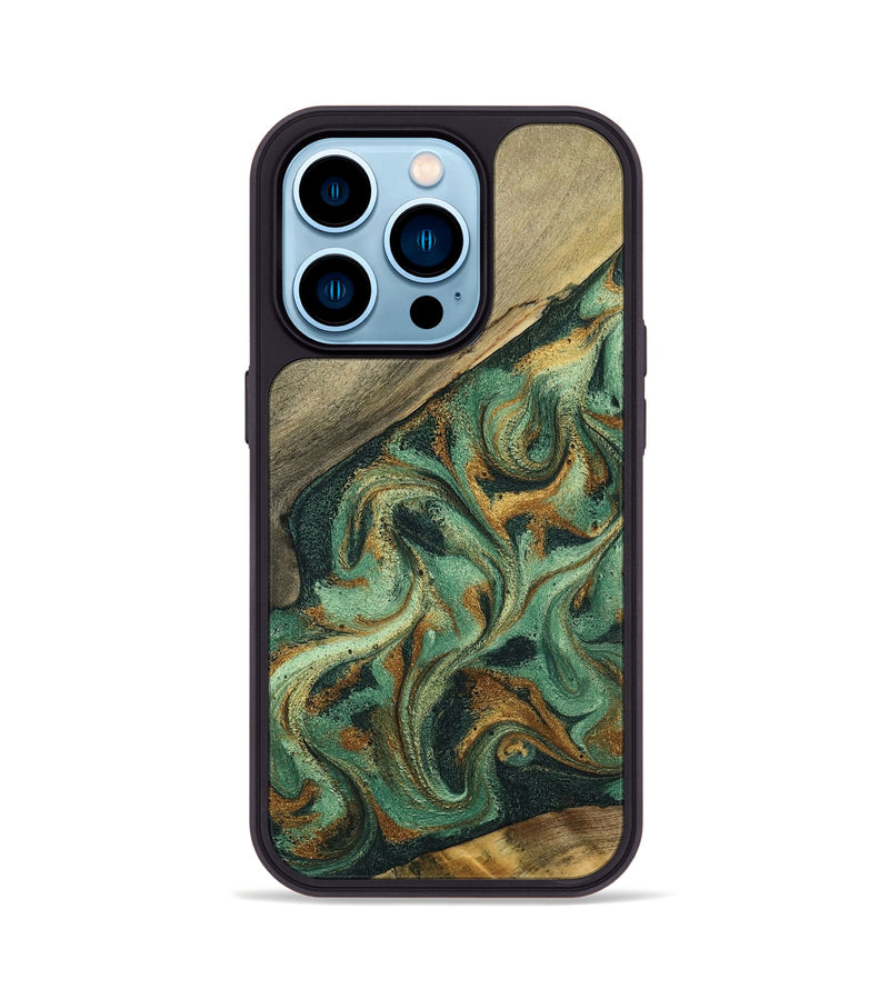iPhone 14 Pro Wood Phone Case - Gay (Green, 798110)