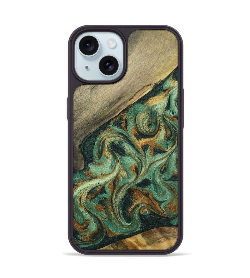 iPhone 15 Wood Phone Case - Gay (Green, 798110)