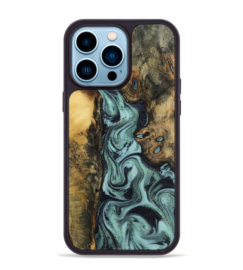 iPhone 14 Pro Max Wood Phone Case - Brayden (Green, 798111)