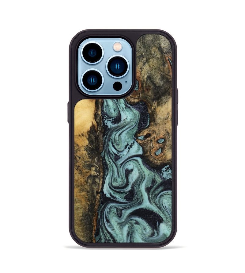 iPhone 14 Pro Wood Phone Case - Brayden (Green, 798111)