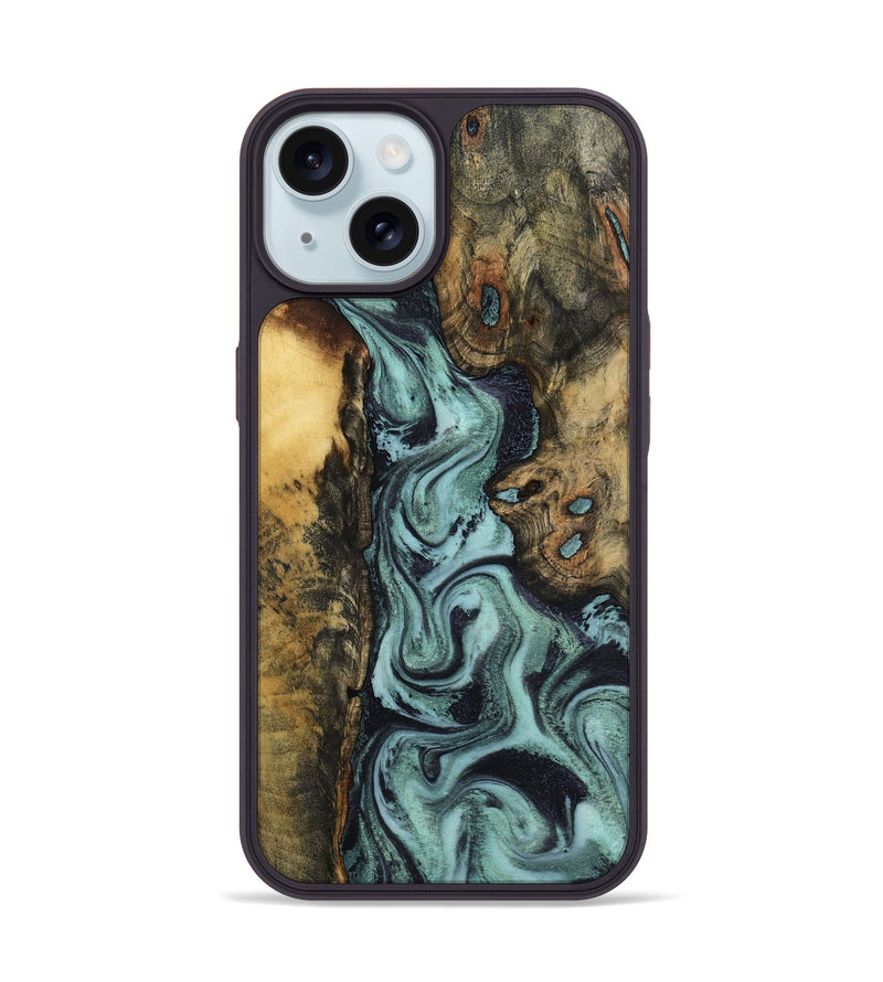 iPhone 15 Wood Phone Case - Brayden (Green, 798111)