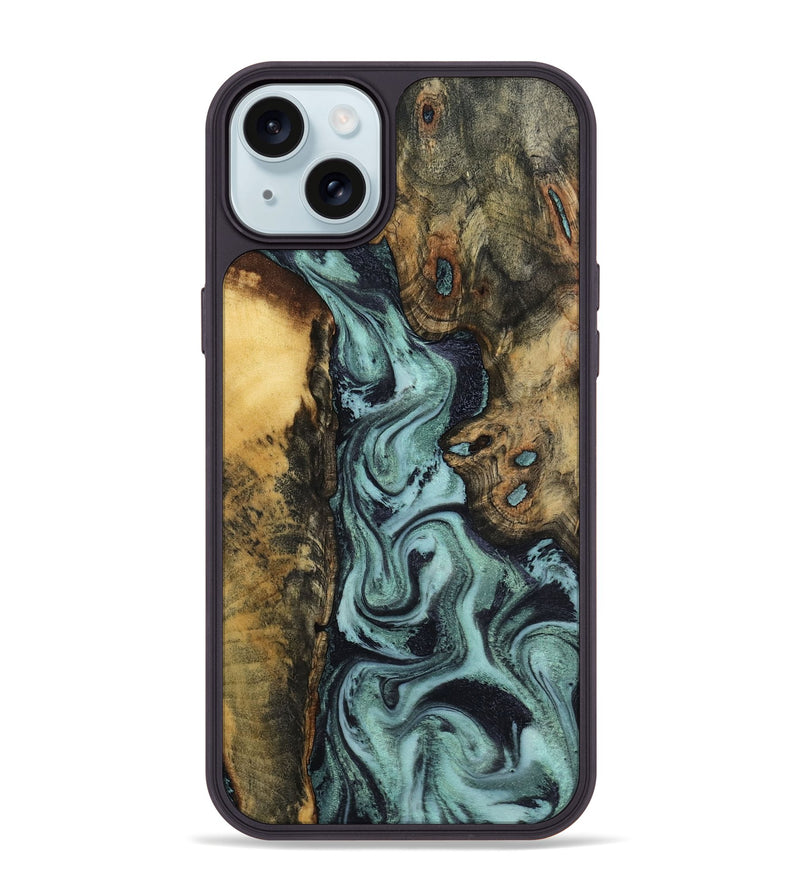 iPhone 15 Plus Wood Phone Case - Brayden (Green, 798111)