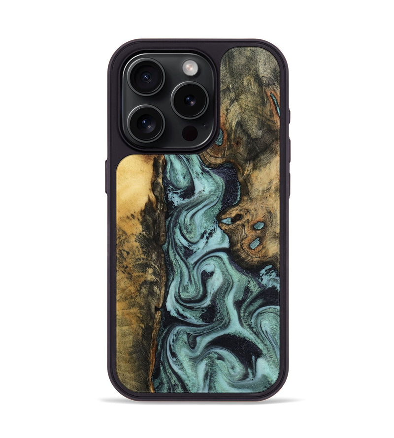 iPhone 15 Pro Wood Phone Case - Brayden (Green, 798111)