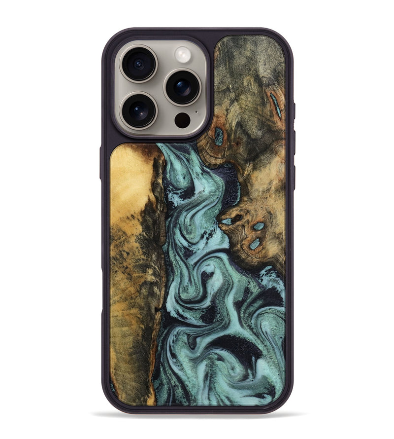 iPhone 16 Pro Max Wood Phone Case - Brayden (Green, 798111)