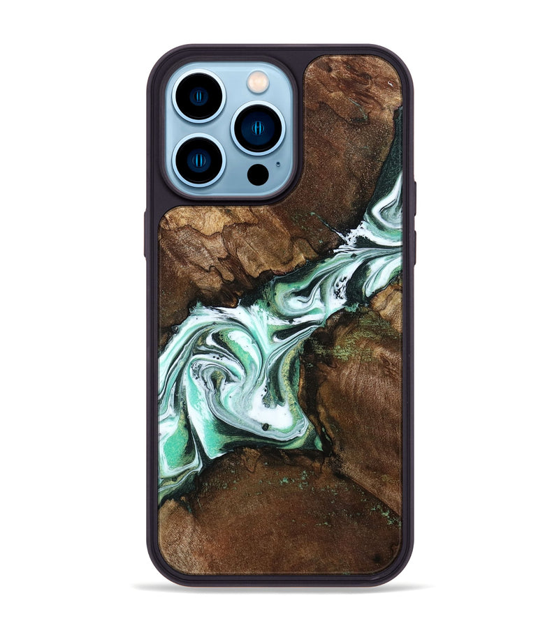 iPhone 14 Pro Max Wood Phone Case - Yuliana (Green, 798112)