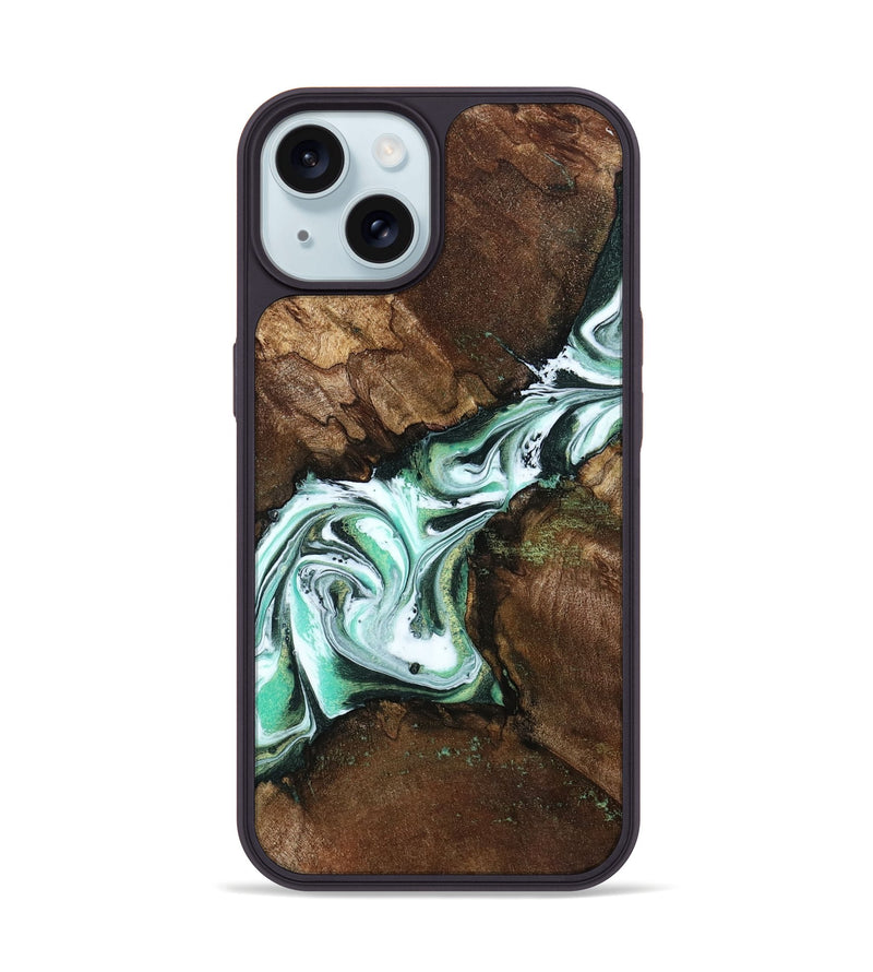 iPhone 15 Wood Phone Case - Yuliana (Green, 798112)