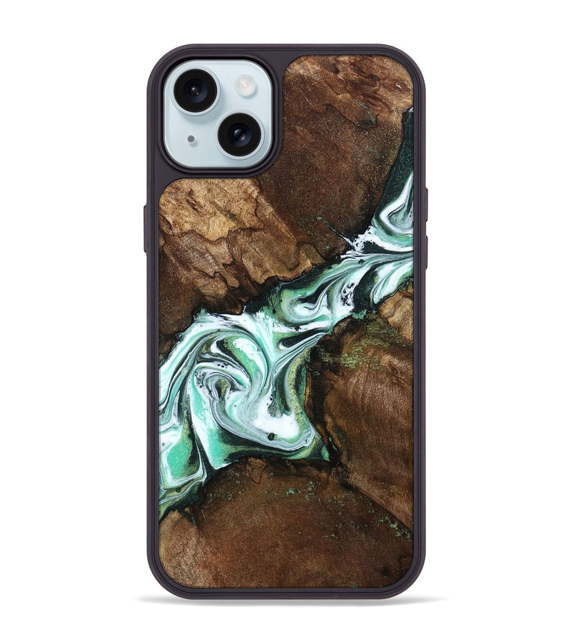 iPhone 15 Plus Wood Phone Case - Yuliana (Green, 798112)