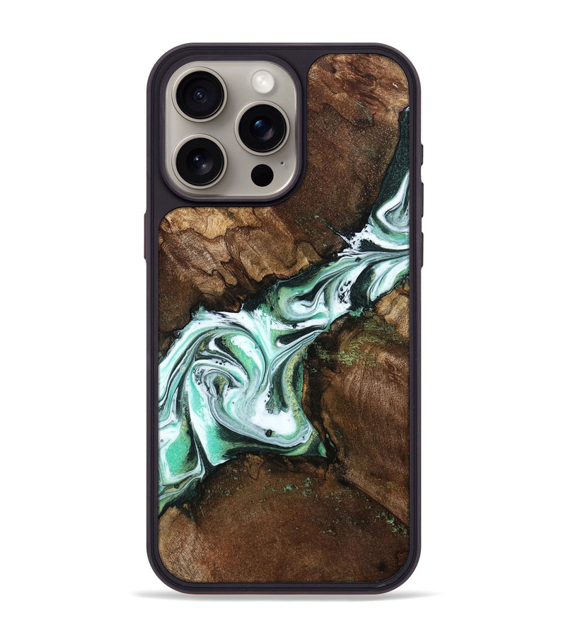 iPhone 15 Pro Max Wood Phone Case - Yuliana (Green, 798112)