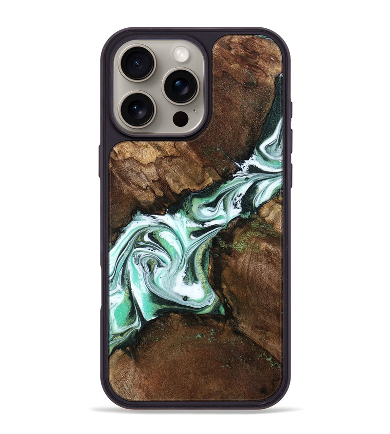 iPhone 16 Pro Max Wood Phone Case - Yuliana (Green, 798112)