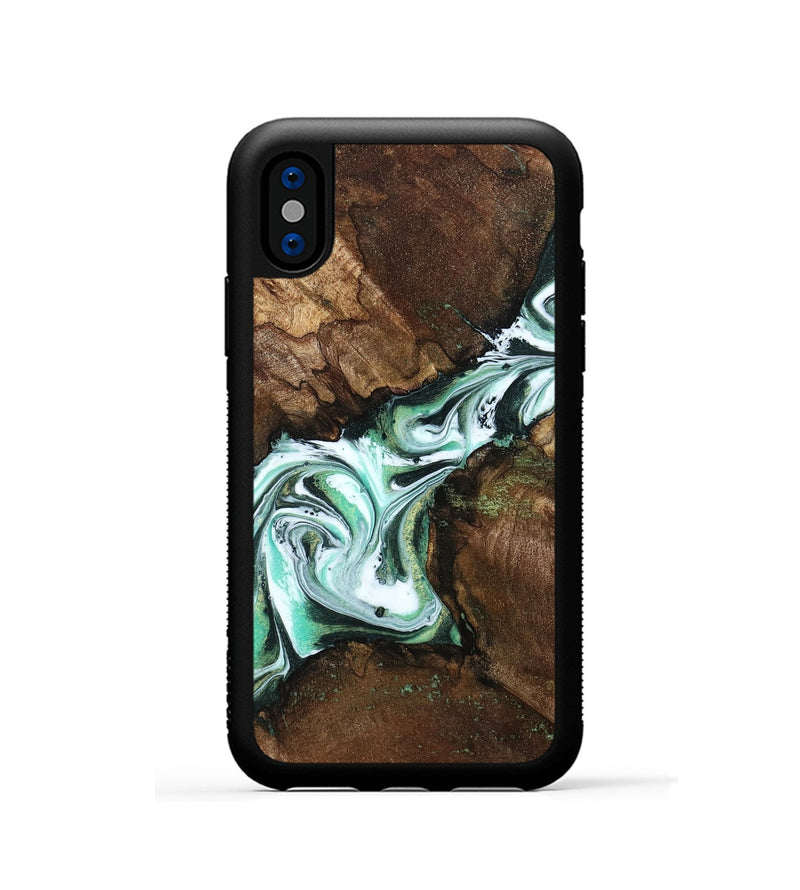 iPhone Xs Wood Phone Case - Yuliana (Green, 798112)