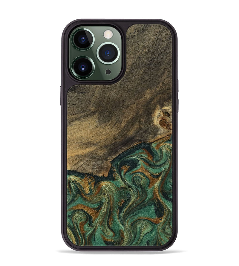 iPhone 13 Pro Max Wood Phone Case - Emely (Green, 798113)