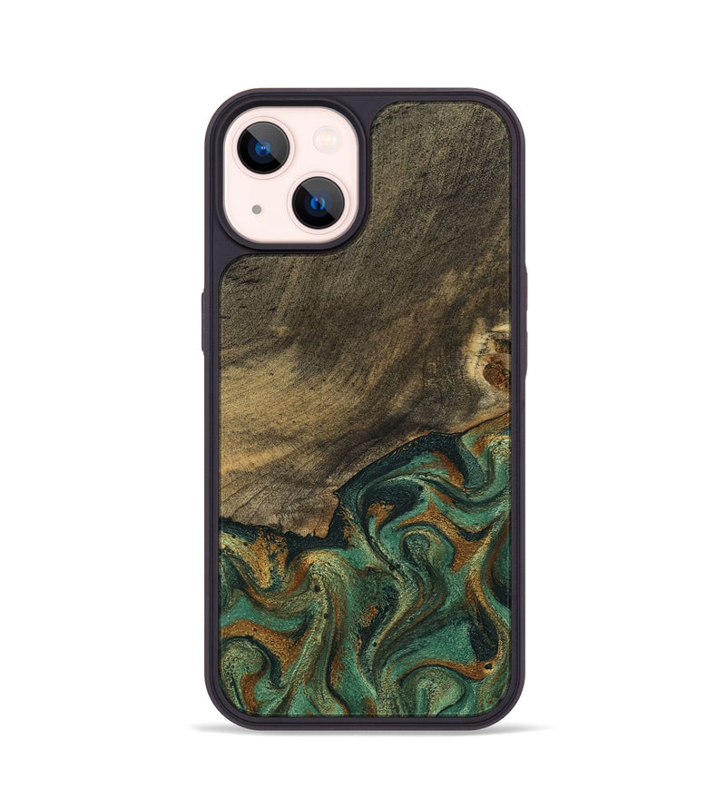 iPhone 14 Wood Phone Case - Emely (Green, 798113)