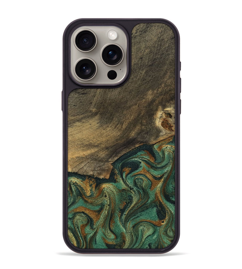 iPhone 15 Pro Max Wood Phone Case - Emely (Green, 798113)