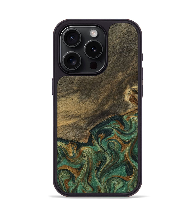 iPhone 15 Pro Wood Phone Case - Emely (Green, 798113)